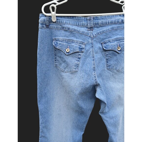 Vintage Angels Womens Denim Cropped Jeans Embroidery Butterfly Floral Size 20 - Picture 6 of 16